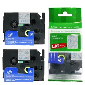 Paquete de 2 cintas transparentes azules de 18 mm para impresora P-touch modelo PTH500LI, PT-H500LI 3/4 - Imagen 1 de 1