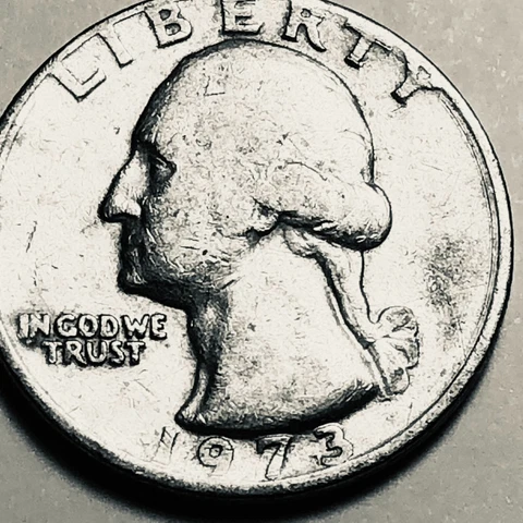 1973 p Washington quarter folder filler circulated Cover