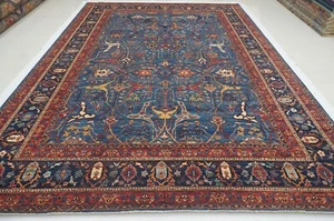10 x 14 ft Navy Blue Bidjar Afghan Hand Knotted Traditional Oriental Rug - Picture 1 of 20