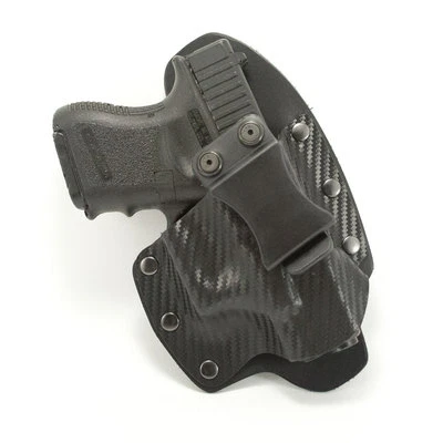 OUTLAWHOLSTERSUSA SIG - IWB Kydex & Leather Hybrid Holster - Optic Ready - Black Carbon Fiber