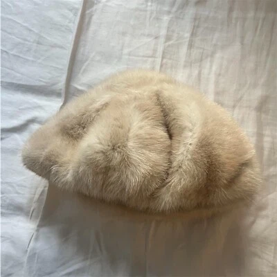 Vintage Blonde Mink Cloche Hat Genuine Real Fur Mob Wife - Image 1 of 3