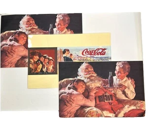 Lot of 3 Coca Cola Placemats 17.5" x 11.5" 2 Classic Santa and 1918 Beach Repro - Imagen 1 de 11