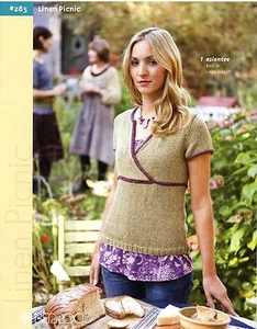 Berroco Knitting Pattern Book #285 - Linen Picnic - 13 Designs for Women & Home - Picture 1 of 10