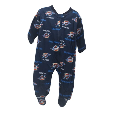 Oklahoma City Thunder Official NBA Baby Infant Size Pajama Sleeper Bodysuit New Cover