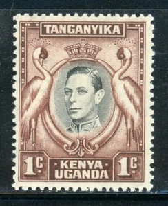 KENYA UGANDA TANGANYIKA 66a SG131 MH 1938 1c brn KGVI Cranes Perf 13 CV$3 - Picture 1 of 1