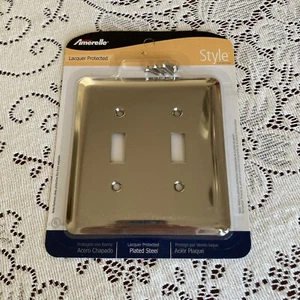 Amerelle Doppelwand Schalterplatte - lackgeschützter beschichteter Stahl - Neu in Verpackung - Bild 1 von 4