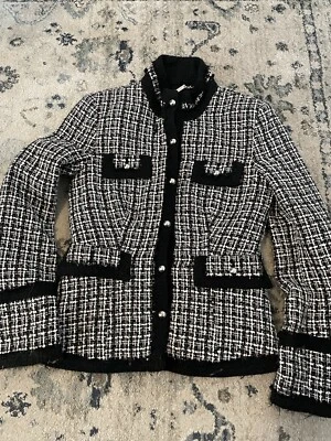 Куртка твидовая WHITE HOUSE BLACK MARKET из шелковой смеси размер 0 - Изображение 1 из 4