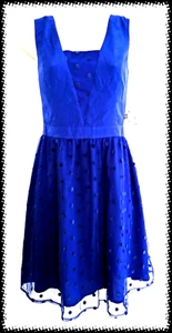 women: MAC + JAC Polka Dot Tulle Overlay Dress ( Size Large ) *NEW* - Picture 1 of 4