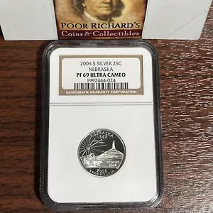 2006S SILVER Nebraska 25C NGC Certified PF69 ULTRA CAMEO SQ1083 - Picture 1 of 5
