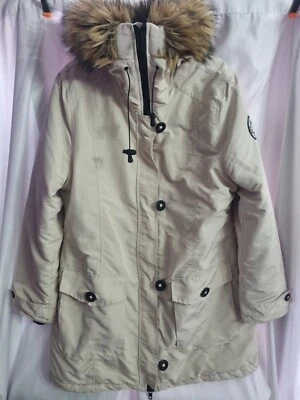 Abrigo Parka Brave Soul Mujer Jacobs Piel Sintética Crema Talla XL/16 Largo Largo Foto 1 de 4