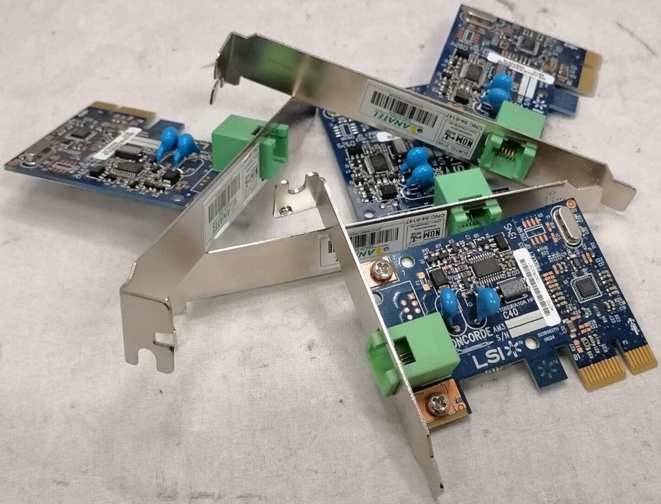 4 LSI Concorde D-1156E 56k PCIe 1x Fax Modem Cards - Image 1 of 4