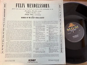 MENAHEM PRESSLER - NATHAN GORDON - GUILET QUARTET / MENDELSSOHN sextet / MGM - Picture 1 of 1