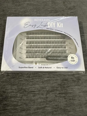 BEYELIAN Fácil Pestañas Hágalo Usted Mismo Kit Pluma Racimo Pestañas 10-16mm Banda Superfina Negra  Foto 1 de 2