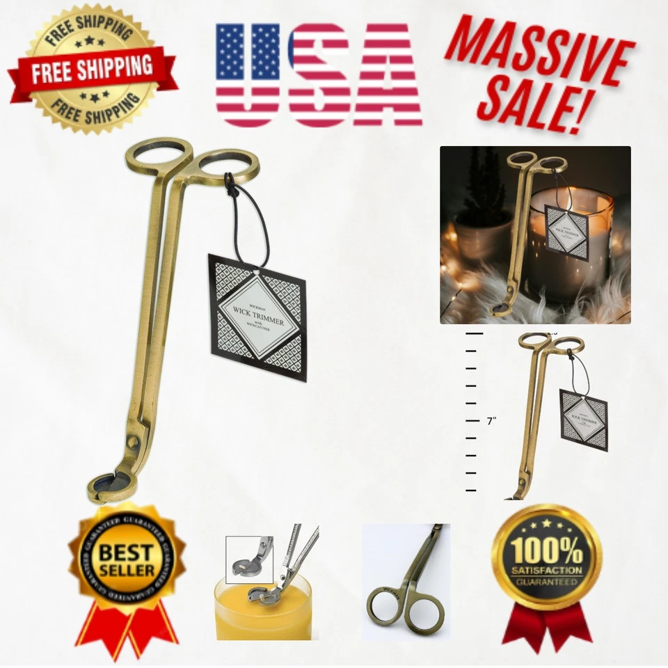 Recortadora de mechas de latón antigua liviana para mantenimiento de velas sin esfuerzo Foto 1 de 4