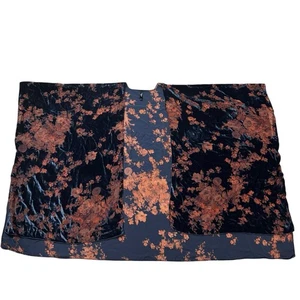 Torrid Burnout Ruana Azul Cobre Naranja Terciopelo Tejido 3D Floral Triturado Talla Única - Imagen 1 de 14