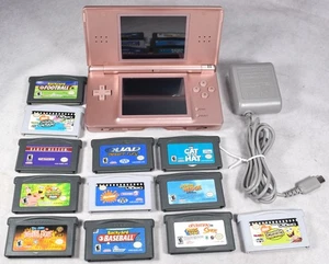 Working Nintendo DS Lite Handheld Video Game, 12 Games, AC Adapter - Picture 1 of 17