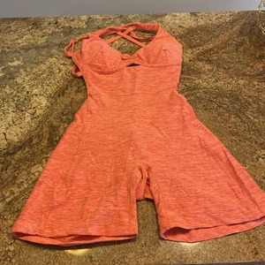 One Piece Workout Women’s Size M Medium, Coral Color, Braided Back, Adjustable  - Picture 1 of 5