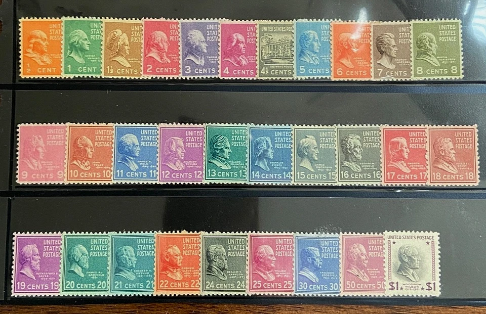 US  STAMPS-1938 SC# 803 - 832 PRESIDENTIAL / PREXIE ISSUE-MINT OG NH -Set of 30 - Image 1 of 3