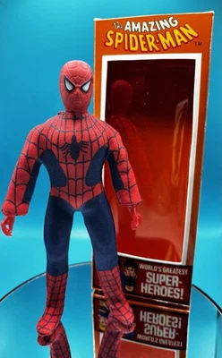 Mego Spider-Man Vintage 1974 WGSH Original 8" Type 2 Action Figure w/ Repro Box - Image 1 of 4