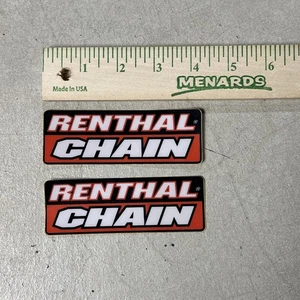 2 RENTHAL CHAIN Stickers Decals Red Black 4.25" x 1.5" Motocross Dirtbike - Picture 1 of 4