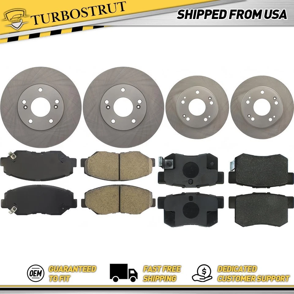 Kit de pastilhas de freio rotores de freio dianteiro e traseiro OE para 2003-2007 Honda Accord 2.4L - Imagem 1 de 1