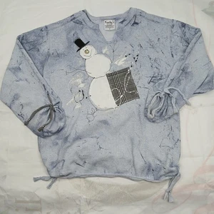 Kunky's Schneemann Tasche Batik Pullover Damen SM grau handbemalt tragbar Kunst - Bild 1 von 17