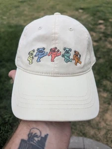 Grateful Dead Hat, Dancing Bears, Beige, 100% Cotton, American Eagle, Strapback - Picture 1 of 4