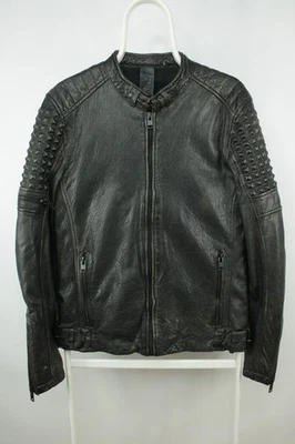Chaqueta de cuero Gipsy 2.0 ajustada negra/marrón para hombre S/UE 46 Foto 1 de 4