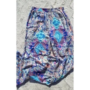 Everly Colorful Wide Leg Multicolor Geometric Print Loose Pants Size M - Picture 1 of 11