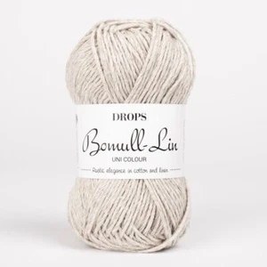 DROPS Bomull-Lin Wolle Garn Baumwolle Leinen Aran Stricken Häkeln 85m 50g alle Farbtöne - Bild 1 von 48