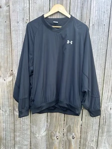 Under Armour giacca a vento pullover uomo grande nero foderato in rete softshell scollo a V - Foto 1 di 8