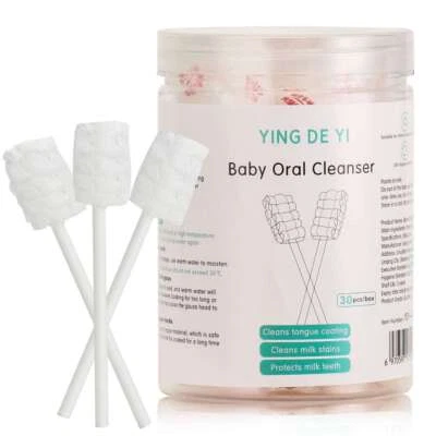 Limpiador de lengua de bebé 30 piezas gasa cepillo de dientes desechable limpiador oral limpieza Foto 1 de 4