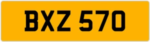 BXZ 570 B 3x3 DATELESS PRIVATE NUMBER PLATE BEC BEK BRY BEN BOB BAZ BIL BAS BON - Picture 1 of 1