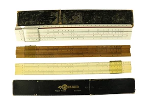 3 Rechenschieber Holz Antik A.W. Faber 55/91 + 1/60 + 52/94 - Bild 1 von 10