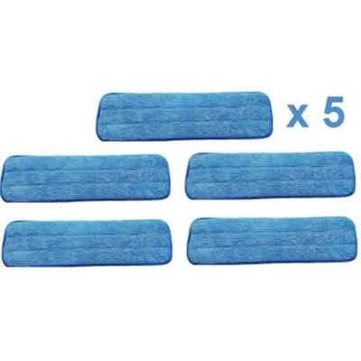 (5 件装)18 英寸 x 5 英寸 Micromax Select 超细纤维湿拖把,蓝色 - 免费送货 — 第 1/3 张图片