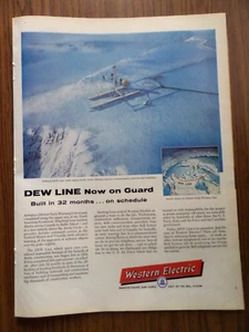 1957 Bell Western Electric Telephone Ad Artic Dew Line 1957 Johnson Boat Motor A - Picture 1 of 2