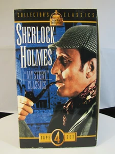 "SHERLOCK HOLMES" VHS 4-Tape Set Collector's Classics - Pre Owned & Tested - Picture 1 of 3