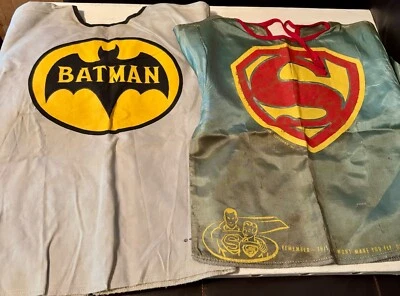 Vintage 1960s Batman and Superman  Halloween Costume Tops - Image 1 of 4