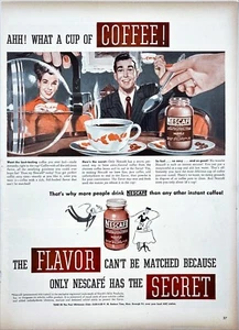 Nescafe Nestlé Instant Coffee Best-Tasting Fast Easy Good Vtg Magazine Print Ad - Picture 1 of 1