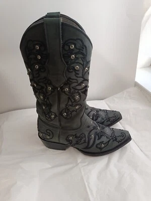 Botas para mujer Los Altos bordadas con estrás desgastadas talla 6,5 M Foto 1 de 4