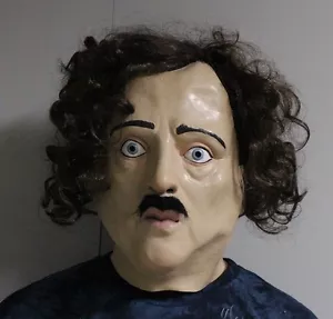 Latex Edgar Allen Poe Maske Halloween Hochwertig Kostüm den Folgenden Stecker - Bild 1 von 1