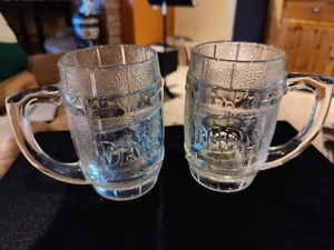 VERY Nice Vintage Dad's Root Beer Heavy Glassed Handled Barrel Mug Set of TWO - Picture 1 of 7