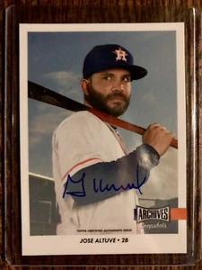 #1 - 2017 TOPPS ARCHIVES SNAPSHOTS AUTO AUTOGRAPH 1/20 MVP JOSE ALTUVE ASTROS! - Picture 1 of 2