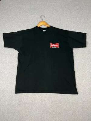 Vtg Budweiser Shirt Mens XL Black Nascar 95 Brickyard 400 Ken Schrader #25 - Image 1 of 4