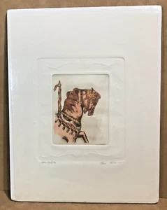 David Olson Limited Edition geprägte Radierung "Pferdekopf" neu nie gerahmt - Bild 1 von 9