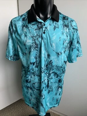 Reel Legends Freeline men’s medium teal short sleeve polo shirt - Image 1 of 4