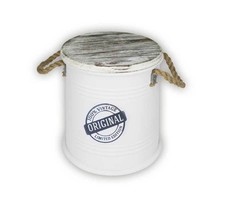 Wäschekorb rund weiß