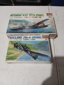 Lot 402 2 Sealed Rare Nakajima Irving J1n1-r Hasegawa 1:144 Hiryu Peggy Vtg Kit - Picture 1 of 2