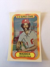1977 Kellogg’s 3-D Super Stars #37 Garry Maddox Philadelphia Phillies Card