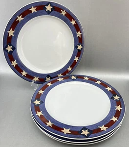 Sakura Brandon House Spirit of the Flag Set Of 4 Dinner Plates Warren Kimble 11” - Picture 1 of 10